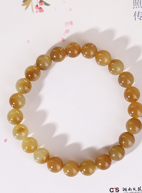 一抹红家！正品天然新疆和田玉切末糖渐变糖色单圈手链8mmWZ39号