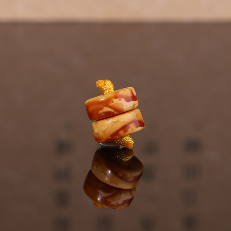 俄料老蜜蜡古董蜜蜡直切隔片对珠 8*3.6mm 精品垫片手链配珠 G8
