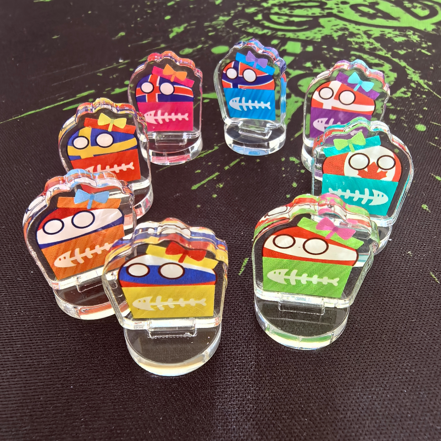 波兰球卡通可爱透明亚克力徽章彩色造型创意小礼品小立牌