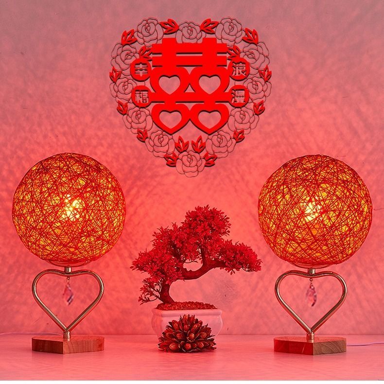 结婚台灯礼物创意婚礼夜灯公主婚庆装饰长明灯温馨卧室红色床头灯