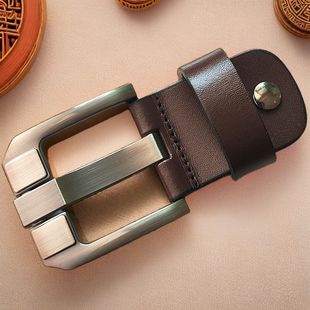 皮带头3.7-3.8-3.9复古宽孔针扣头真皮腰带扣大扁针1.1cm宽无带身