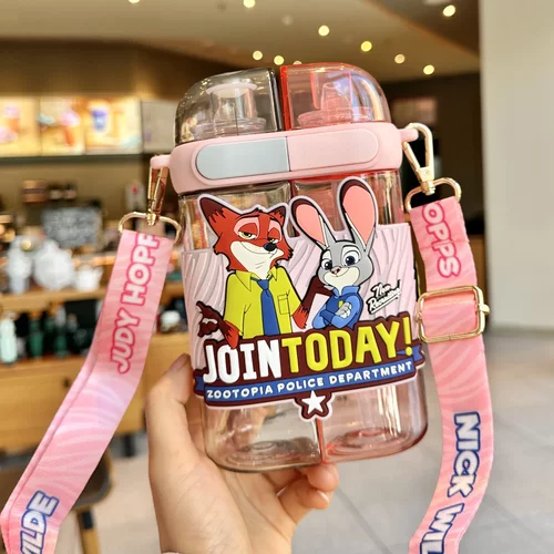 疯狂动物城尼克朱迪太空杯子儿童塑料杯上学大容量双饮杯水杯