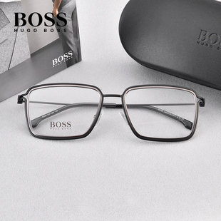 HUGO 意大利产休闲方框眼镜架1231 BOSS时尚 近视眼镜框男大脸胖脸