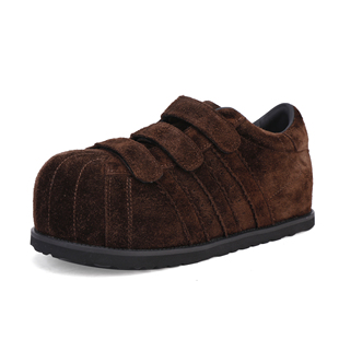 超火复古反绒皮大头厚底松糕鞋魔术贴面包鞋欧货内增高男士低帮鞋