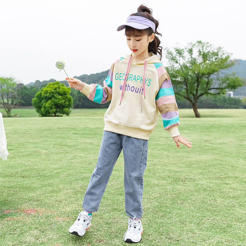 女童春装套装2024新款8女孩洋气卫衣9大童春秋两件套12岁儿童衣服-封面