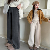 子春装 儿童直筒休闲裤 2026新款 女孩卫裤 大童春秋阔腿裤 女童加绒裤