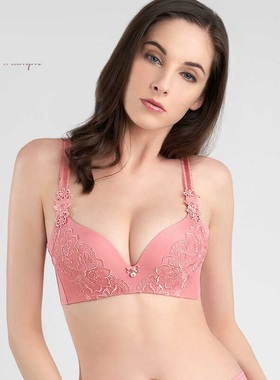 黛安芬Florale优雅玫瑰奢华刺绣无钢圈文胸11-1753