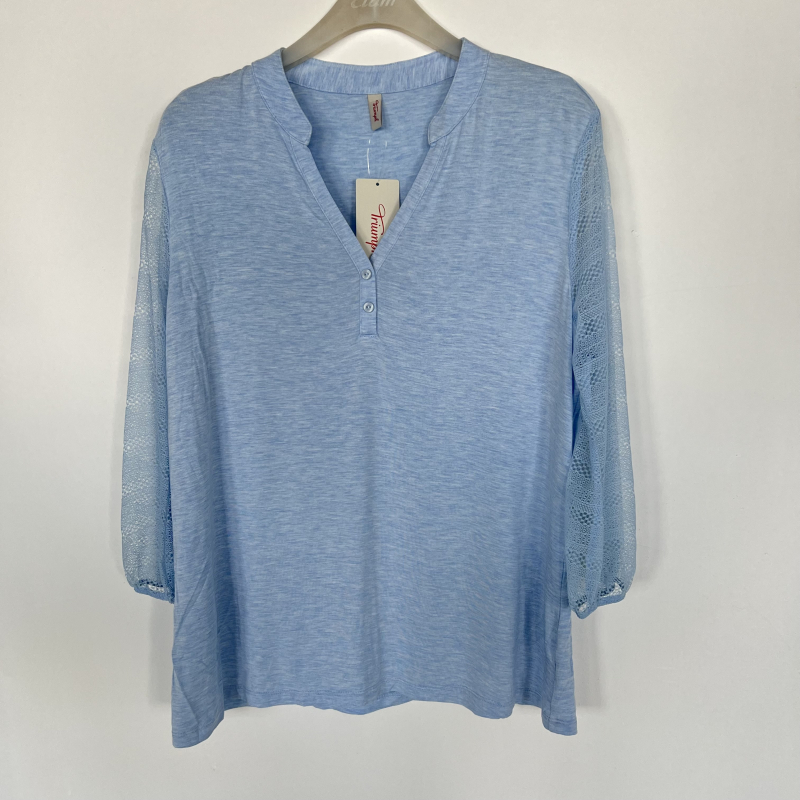 黛安芬親膚舒適網紗拼接純色睡衣