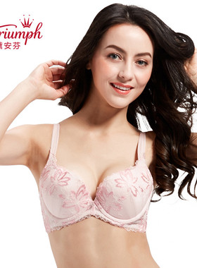 黛安芬水盈繁花水袋上托收副乳蕾丝小胸聚拢文胸16-7599