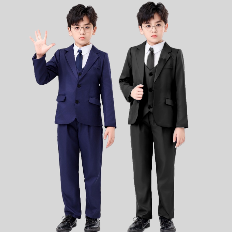 儿童西装套装男童主持人礼服花童生日帅气小西装中大童钢琴演出服