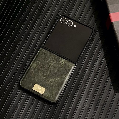 适用 三星zflip7手机壳新款复古皮质外壳zflip6商务简约全包高级zflip5经典高端时尚男女小众防摔w24flip轻奢