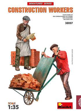 铸造模型 MINIART拼装模型 38097 1/35 建筑工人带配件工具