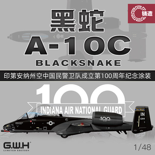 铸造模型 长城拼装 S4823 1/48 A-10C 黑蛇 涂装银盒限量版系列