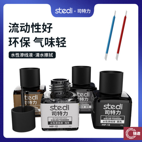 铸造模型 司特力高达模型黑灰色水性渗线液军事军模旧化制作勾线