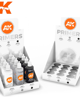 铸造模型 西班牙AK11240~11251 3代水性白灰黑色水补土底漆 100ml