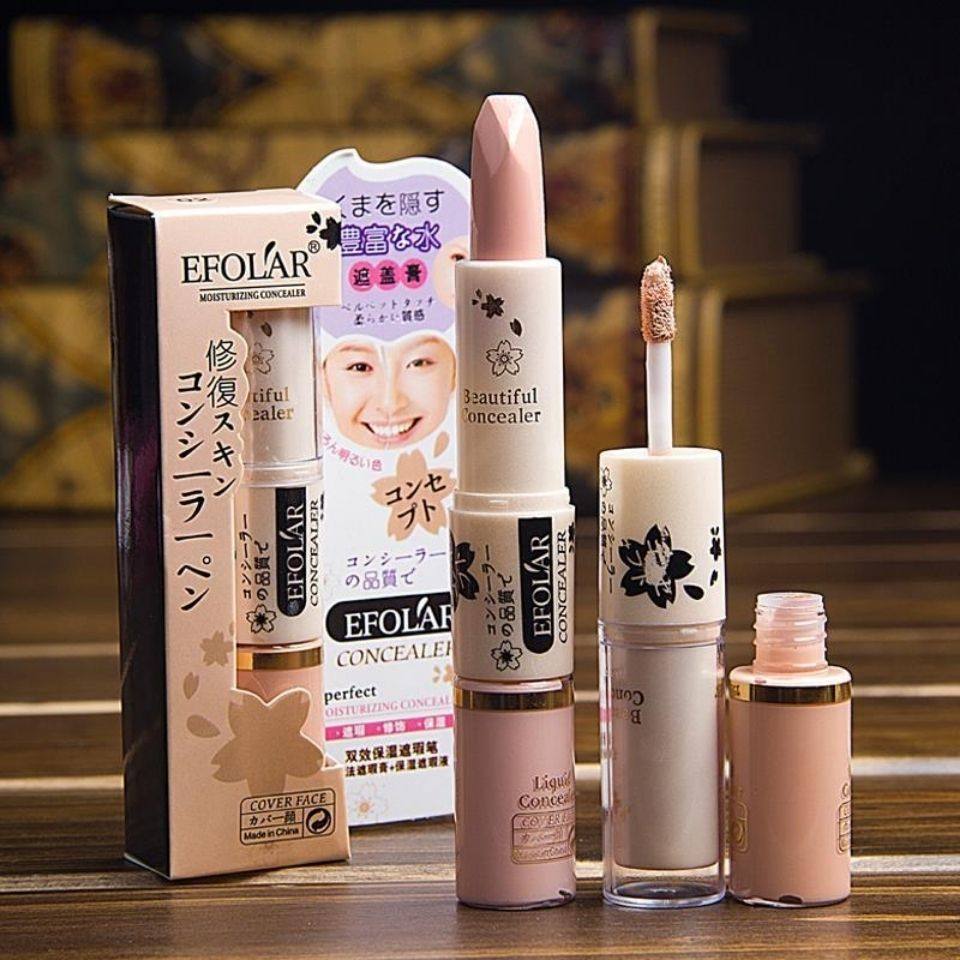 依芙拉双头遮瑕液遮瑕笔遮痘痘黑眼圈斑点痕迹痘印唇部打底遮瑕膏