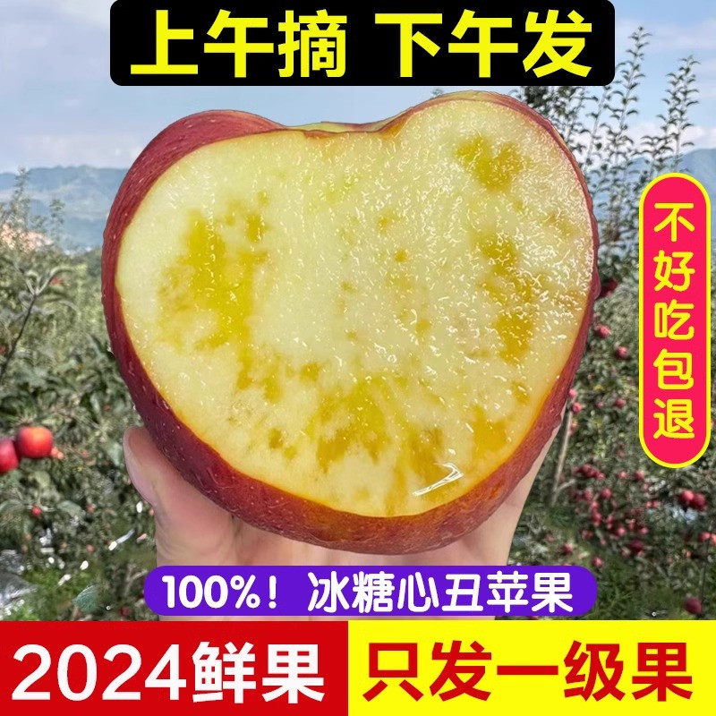 2024正宗四川大凉山盐源冰糖心丑苹果新鲜水果10斤当季整箱