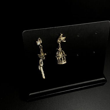 Vintage 古著「Caged bird」不对称耳环