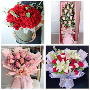 渭南市临渭华州区潼关大荔县同城鲜花店情人节表白送玫瑰花束礼盒