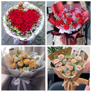 湖南怀化市鹤城区中方县沅陵县同城鲜花店订33朵玫瑰送情人女朋友