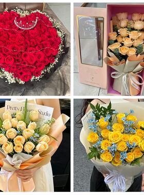 江西赣州市于都兴国会昌寻乌县同城花店送女朋友玫瑰订生日鲜花束