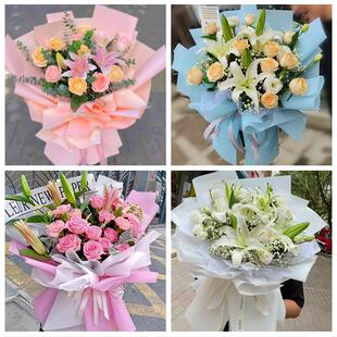 潍坊市临朐昌乐县青州诸城市鲜花店同城配送老婆香水百合玫瑰花束