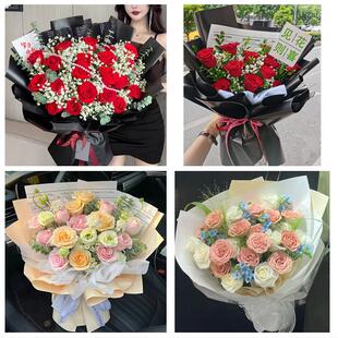 送周口市太康县鹿邑县项城市花店同城配送女友生日情人节玫瑰花束