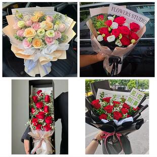 送廊坊市香河县大城县文安县花店同城配送女友生日情人节玫瑰花束