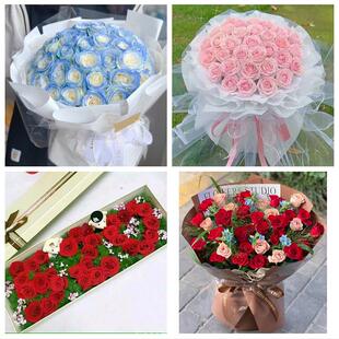 邵阳市新邵县邵阳隆回洞口县同城鲜花店情人节表白送玫瑰花束礼盒