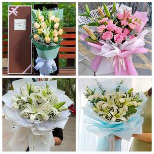 伊春市伊春区南岔友好西林区鲜花店同城配送老婆香水百合玫瑰花束