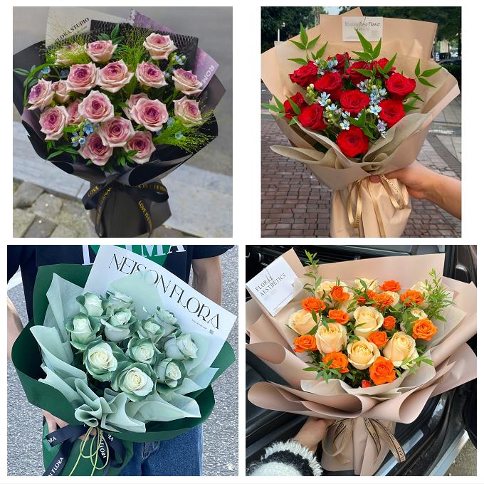 送焦作市修武县博爱县武陟县鲜花店卡布碎冰蓝紫玫瑰花束同城配送