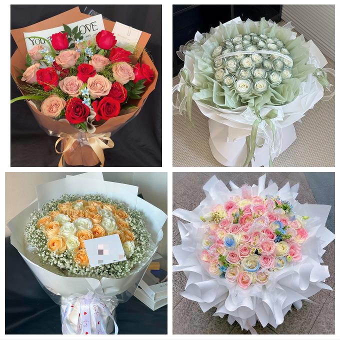 重庆市潼南荣昌区梁平城口县鲜花店卡布碎冰蓝紫玫瑰花束同城配送