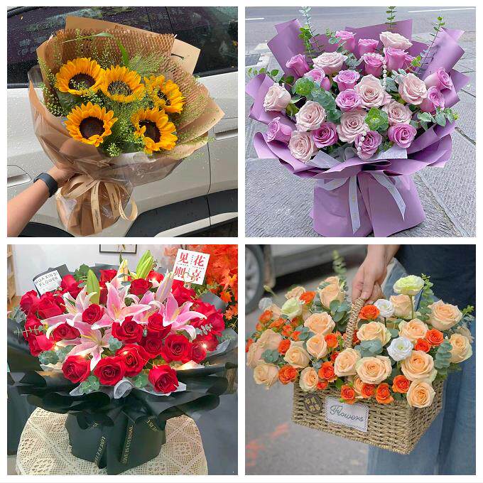 清远市连山连南县英德市连州市同城鲜花店向日葵玫瑰混搭生日花束