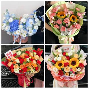 荆州市江陵县石首洪湖松滋市同城鲜花店父亲节向日葵花束男士生日