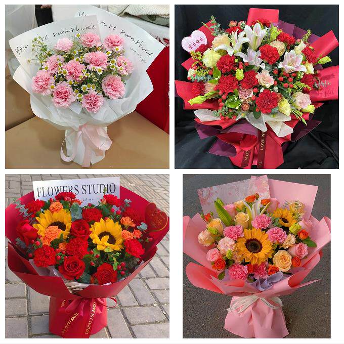 送青岛市即墨市平度市莱西市同城鲜花店38节送长辈女士康乃馨百合