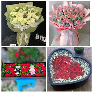 牡丹江市东安阳明爱民西安区花店同城配送女友生日情人节玫瑰花束