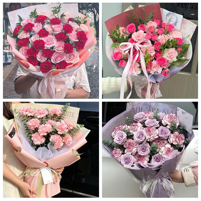 天津市津南北辰武清区宝坻区同城鲜花店送长辈康乃馨百合生日花束