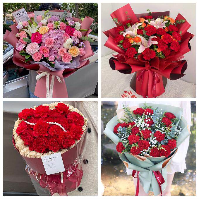 咸阳市秦都杨陵渭城区三原县同城鲜花店订38妇女节康乃馨百合花束