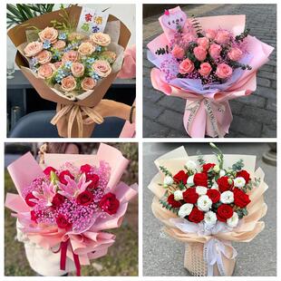 河北保定市涞水县阜平县徐水区同城鲜花店订33朵玫瑰送情人女朋友