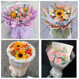 送甘肃省甘南州合作市临潭县花店同城送男女友领导玫瑰混搭鲜花束