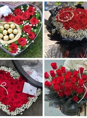 送上海市青浦区重固镇白鹤镇同城鲜花店送女友平安夜圣诞玫瑰礼盒