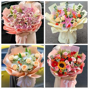 上海市浦东新区唐镇曹路金桥鲜花店同城配送朋友生日玫瑰百合花束