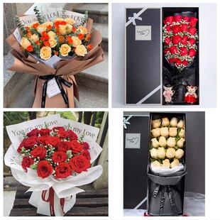 武汉市东西湖区汉南区蔡甸区同城鲜花店情人节表白送玫瑰花束礼盒