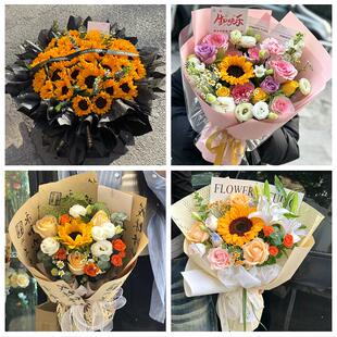 达州市通川达川区宣汉开江县同城鲜花店成人礼高考向日葵玫瑰花束