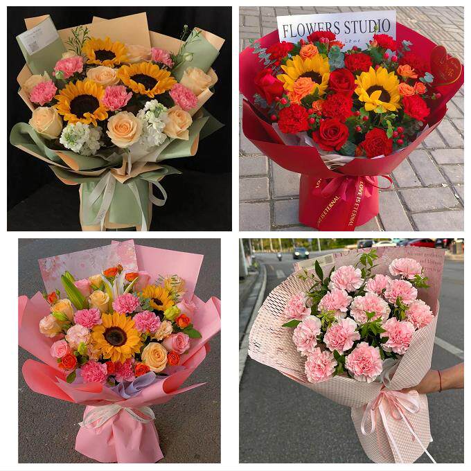 四平市伊通县公主岭市双辽市同城鲜花店38节送长辈女士康乃馨百合