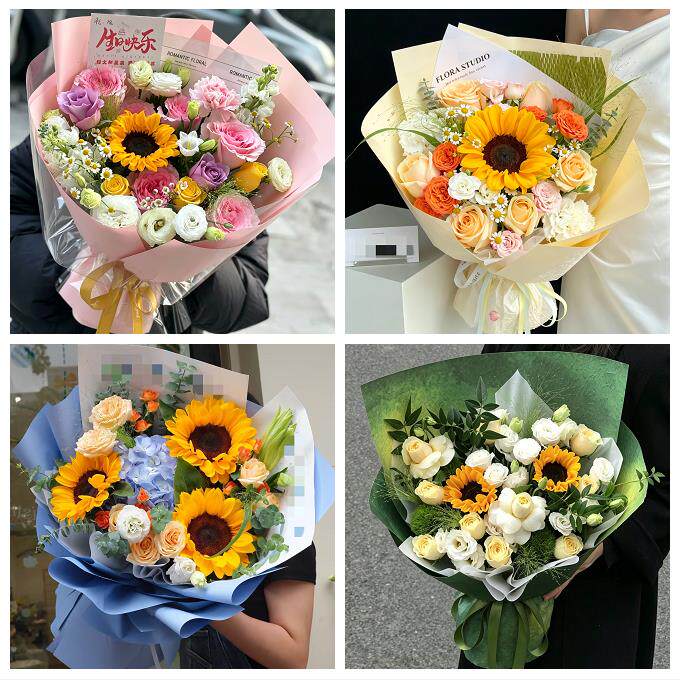 唐山市曹妃甸区遵化市迁安市同城鲜花店成人礼高考向日葵玫瑰花束