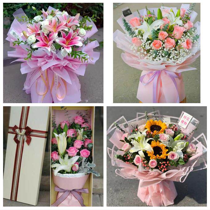 洛阳市吉利洛龙区孟津新安县鲜花店同城配送老婆香水百合玫瑰花束