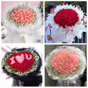 河南信阳光山县新县息县商城县同城鲜花店订33朵玫瑰送情人女朋友