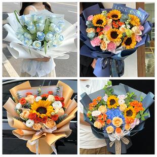 太原市清徐阳曲娄烦县古交市同城鲜花店父亲节向日葵花束男士生日