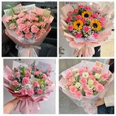 德州市德城陵城区宁津庆云县同城鲜花店订38妇女节康乃馨百合花束